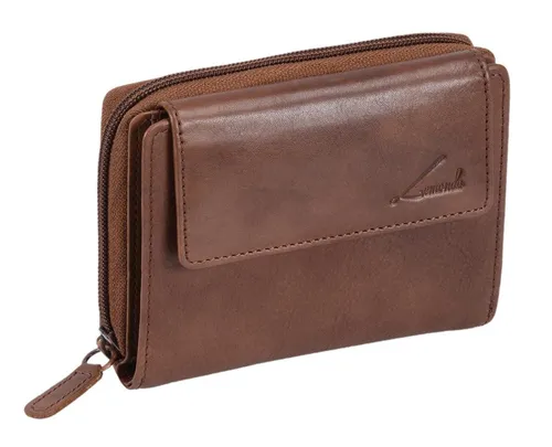 GlücksNugget Geldbörse Damenbörse hellbraun Echtleder