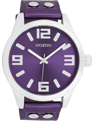 Produktbild Oozoo Armbanduhr UOC1080A – Lila Leder Damen Analog-Quarzuhr
