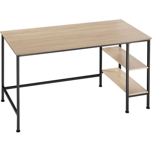 Schreibtisch Donegal 140 x 60 cm – Rustikaler Industrie-Look - Schreibtisch mit stabiler MDF-Platte und pulverbeschichtetem Stahlgestell. Ideal für produktives Arbeiten, mit großzügiger Tischfläche und praktischen Seitenfächern für zusätzlichen Stauraum.