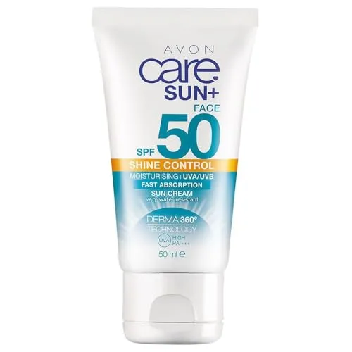 Avon Care Sun+ LSF50 Shine Control Sonnencreme für das Gesicht, 50 ml