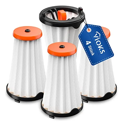 VIOKS 4x Filter Staubsauger Ersatz für AEG Filter 900167153/7 Austauschfilter Ersatzfilter AEF144 für AEG CX7-1 Electrolux Rapido und Ergorapido - AEG CX7 Filter & AEG CX7 Ersatzteile