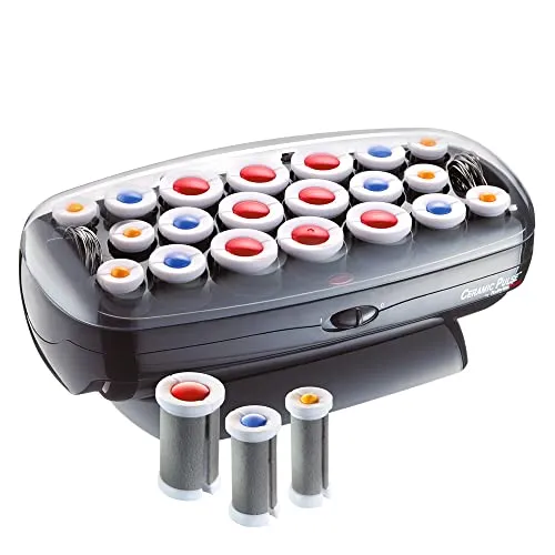 Babyliss Pro BAB3021E Keramik Heizwickler mit Samt beschichtet, 20 Stück Silber, 12 rulos profesionales