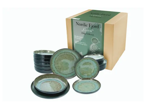 CreaTable Teller-Set Nordic Fjord (18-tlg) für 6 Personen von CreaTable
