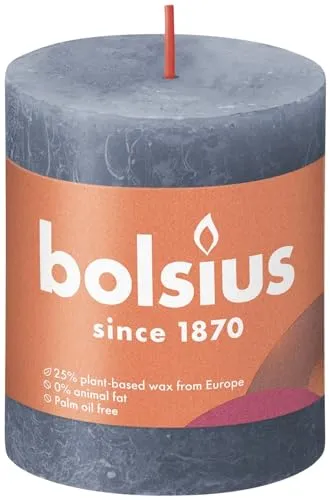 Bolsius Rustikale Blockkerze 80/68 Blau