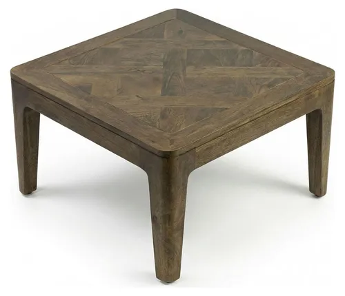 Wohnling Couchtisch 60cm aus massivem Mango Holz mit Walnuss Finish
