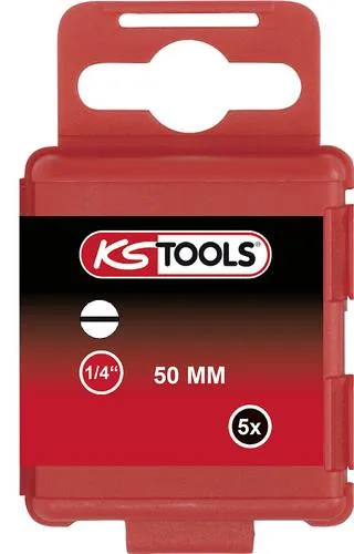 KS Tools 911.2768 Schlitz-Bit 7mm S2-Stahl vernickelt E 6.3 5St.