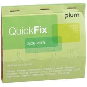 Plum Pflaster QuickFix Aloe Vera, 45 Strips, elastisch, sensitiv, atmungsaktiv, 7,2 x 2,5cm