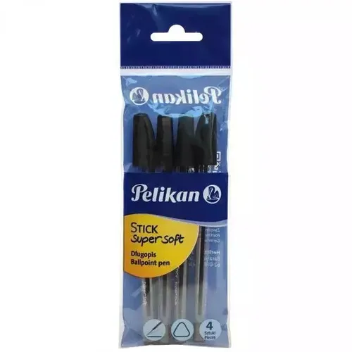 Długopisy Pelikan Stick Super Soft, czarne (4 sztuki) Pelikan AG 5901389566772