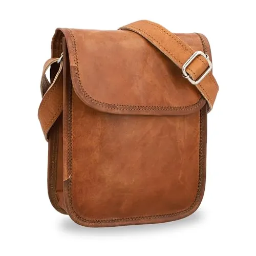 Gusti Umhängetasche klein Leder - Tamara, Vintage Braun für Damen und Herren - Damen-Schultertaschen, stilvolle Vintage Ledertasche mit viel Platz für Essentials und ideal für jeden Anlass – von Shopping bis Abendveranstaltung.