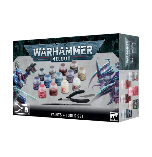Warhammer 40.000 - Paints & Tools Set - 40K Miniaturen Set mit 13 Citadel-Farben und Werkzeugen für den perfekten Einstieg ins Warhammer-Hobby. Ideal für Space Marines und Tyraniden!