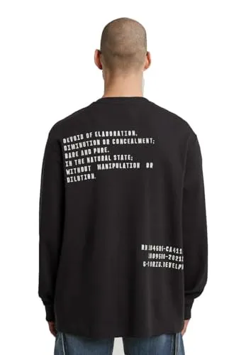 G-STAR Langarmshirt Schwarz S (36) - Stylisches Langarmshirt aus 100% Baumwolle, pflegeleicht bei 40°C. Ideal für lässige Outfits und bequem im Alltag.