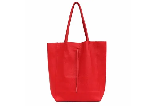 ITALYSHOP24 Schultertasche Made in Italy Damen Premium Leder SHOPPER Tasche HOBO Umhängetasche, Echtleder Business Bag leicht groß klassisch sicher geräumig Beutel