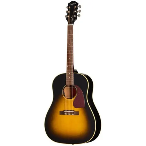 Epiphone J-45 Standard Vintage Sunburst - Akustische Gitarre mit massiver Fichtendecke und mahagonifarbenem Korpus. Ideal für Musiker, die einen warmen Klang und stilvolles Design schätzen.