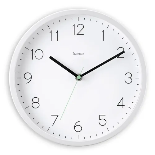 Hama Funkwanduhr Wanduhr Funkuhr DCF 25cm Analog Modern Weiß arabische Zahlen