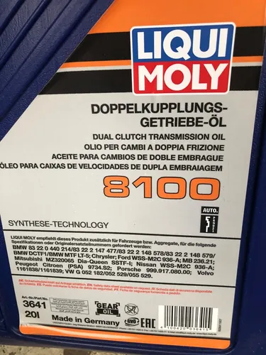 Liqui Moly 20L Doppelkupplungsgetriebeöl 3641 - Hochleistungs-Getriebeöl für Doppelkupplungsgetriebe, sorgt für optimale Schaltvorgänge und schützt vor Verschleiß.