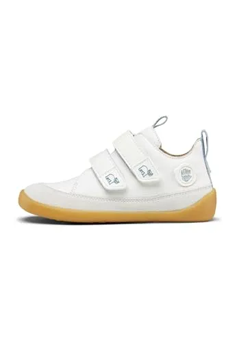 Affenzahn Barfußschuh Leder Buddy Polarbär - Weiß - Sneaker für Jungen, mit Klettverschluss für einfaches An- und Ausziehen und entwickelt nach dem Barfußschuhprinzip für gesunde Fußentwicklung.