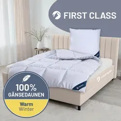 casimum Gänsedaunenbettdecke FIRST CLASS - Allergiker Bettdecken mit 100% Gänsedaunen, ideal für kühle Winternächte, OEKO-TEX® zertifiziert und NOMITE für Hausstauballergiker, in verschiedenen Größen erhältlich.