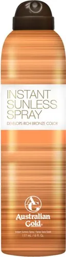 Australian Gold Instant Sunless Spray 177 ml - Selbstbräuner mit sofortigem Effekt, sorgt für eine streifenfreie Bräune und einen herrlichen Duft. Ideal für schnelle, gleichmäßige Bräune ohne Wartezeit.