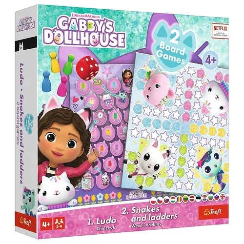 Game 2in1 Chinese/Snakes and Ladders Gabby Gabbys Dollhouse Trefl 5900511025903