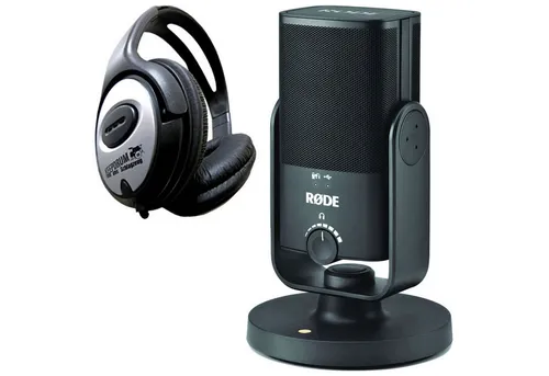 RØDE NT-USB MINI - Kompaktes USB-Kondensatormikrofon mit Kopfhörer - Mikrofon für Podcaster, Gamer und Musiker. Plug & Play mit 24 Bit/48kHz Audio-Interface, integriertem Popschutz und latenzfreiem Monitoring für besten Sound.