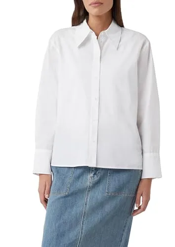 Damen Hemdbluse von COMMA CASUAL IDENTITY - Lässige, hüftbedeckende Hemdbluse aus 100% Baumwolle, ideal für Büro und Freizeit. Pflegeleicht und atmungsaktiv für höchsten Komfort.