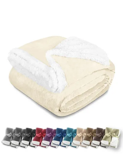 Wohndecke in Lammfell‑Optik - Kuscheldecke flauschig – Sherpa Fleecedecke, Gräfenstayn, Warme Wolldecke & Sofaüberwurf Tagesdecke für Couch & Sofa