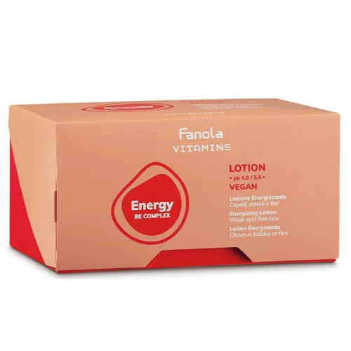 Fanola Vitamins Energy Haarlotion 12 x 10 ml - Haarlotion für feines und schwaches Haar, unterstützt die Pflege und Vitalität. Die spezielle Formel mit natürlichen Extrakten sorgt für ein frisches Haargefühl und eine angenehme Kopfhaut.
