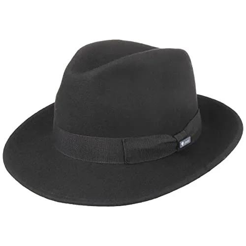 Lipodo Basic Bogart Filzhut - Eleganter Wollfilzhut für Herren - Fedora & Trilby-Hüte für Herren, aus 100% hochwertigem Wollfilz, ideal für jede Gelegenheit und in Italien gefertigt für höchste Qualität.