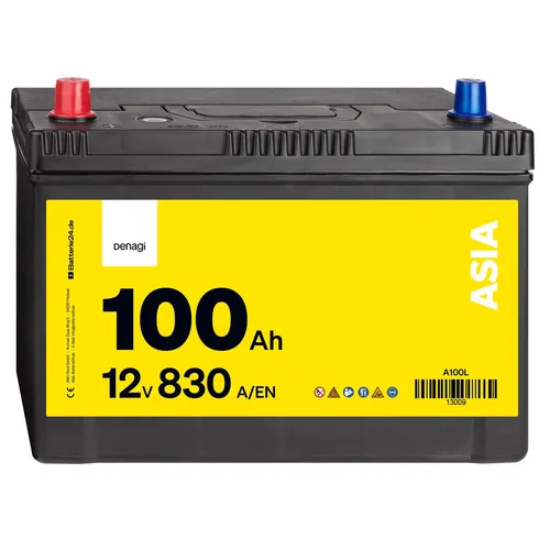 Denagi 100Ah Autobatterie ASIA A100L 12V Wartungsfrei Hohe Startkraft 830A