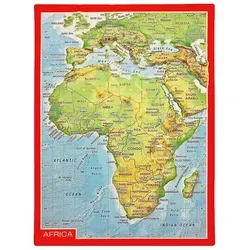 Georelief Reliefpostkarte Afrika - STK - bunt