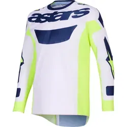 Alpinestars MX Jersey Racer Air Riway - Hellgrau/Gelb/Blau - Sonstige, atmungsaktives MX Jersey für optimale Bewegungsfreiheit und Komfort beim Fahren, ideal für Herren.