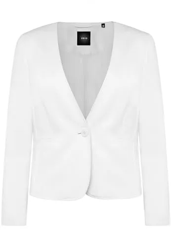 zero Damen Blazer mit Paspeltaschen 36, Offwhite von Zero