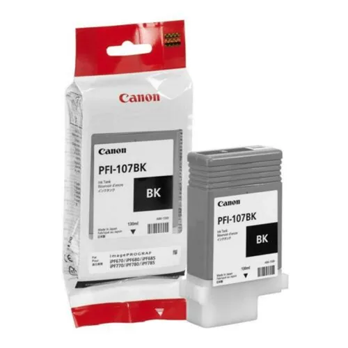 Canon PFI-107BK Original Tintenpatrone schwarz - Tintenpatrone für Canon Drucker, bietet brillante Druckergebnisse und hohe Zuverlässigkeit, ideal für professionelle Anwendungen.