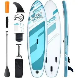 VEVOR Aufblasbares Stand-Up-Paddle-Board 10 Fuß - Surfen & Kitesurfen – Auslaufsicheres und langlebiges SUP-Paddleboard mit komplettem Zubehörset für optimale Sicherheit und Komfort auf dem Wasser.