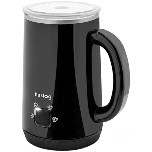 Huslog Milchaufschäumer mit Heizung, 4 Modi, 500W, Schwarz