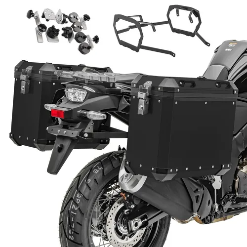 Bagtecs Alu-Kofferset für BMW R 1200 GS 13-18 mit Träger - Hochwertiges Kofferset mit 38L und 45L Aluminium-Seitenkoffern. Ideal für Abenteuerreisen, stabil, wasserdicht und mit Diebstahlschutz. Perfekte Passform für BMW R 1200 GS, inklusive Kofferträger und Reflektoren.