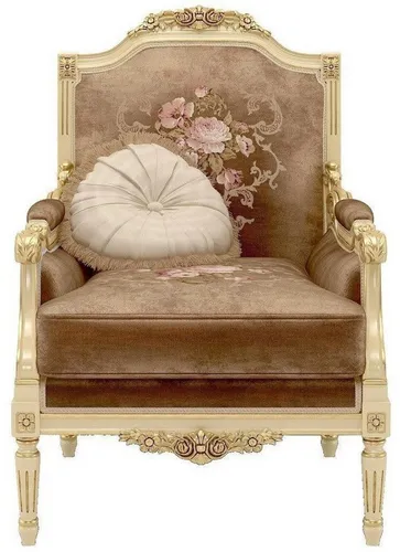 Xlmoebel Armlehnstuhl Luxuriöser Sessel aus Textil für stilvolles Wohnen (1 St), Hergestellt in Europa