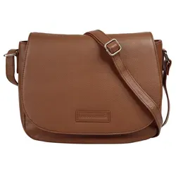 BRUNO BANANI Umhängetasche aus Leder, braun (cognac) - Handtaschen aus 100% Rindleder, zeitloses Design mit praktischem Smartphonefach und verstellbarem Schultergurt für flexibles Tragen.