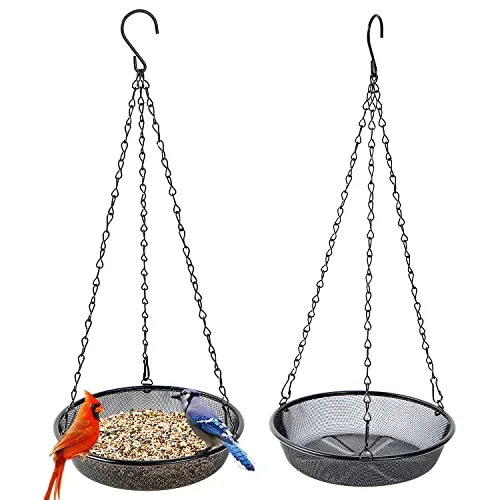 HH-LIFE 2 STK Mesh Rund Futterspender, Vogelfutterstation aus Metallgeflecht zum Aufhängen, Futterplattform für Vögel, Outdoor-Gartendekoration für Wilde Hinterhof, lockt Vögel an. Ø21.5cm
