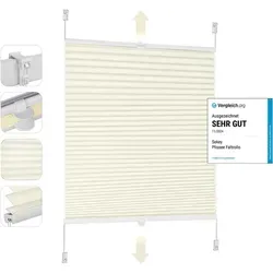 Sekey Plissé verduistering zonder boren, venster plissé klembevestiging jaloezie, verstijfd, ondoorzichtige zonwering, rolgordijn, 90x100cm, Beige