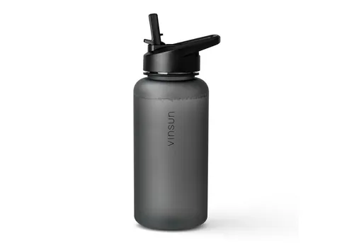 Vinsun Trinkflasche Sportflasche mit Strohhalm 1L - Wasserflasche Tritan auslaufsicher, BPA frei, Bruchsicher, geruchs- & geschmacksneutral, geringes Gewicht