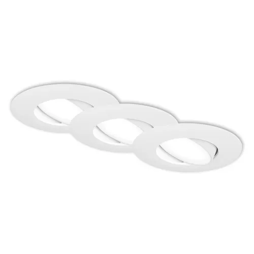 BRILONER FLAT MOVE/JET LED Einbaustrahler Bad 3er Set - Wasserfeste Deckenleuchten mit IP65, stufenlos dimmbar und schwenkbar für individuelle Lichtgestaltung in Badezimmern und feuchten Räumen.