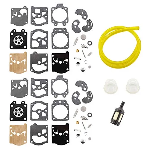 MCHNIC 2x Vergaser Membranen Reparatursatz mit Benzinschlauch für Walbro K10-WAT D10-WAT WA WT Series Stihl Husqvarna Poulan McCulloch Echo Kettensäge Motorsäge