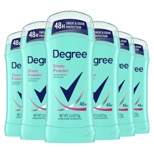 Produktbild Degree for Women Antiperspirant & Deodorant Invisible Solid, Sheer Powder, 2.6-Ounce Stick (Pack of 6) by Degree
