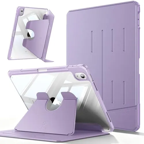 Fintie Hülle für iPad (A16) 11. Generation 11 Zoll (2025), iPad 10. Gen 10,9 Zoll (2022), Mehrwinkel-Betrachtung Klare Hülle mit Stifthalter, Vertikaler Ständer & Magnetisch Ultra-Stabil, Lila