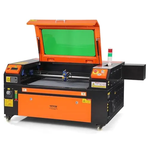 VEVOR 80W CO2 Laser Graviermaschine - Graveurausstattung mit 500x700 mm Arbeitsbereich, ideal für präzises Laserschneiden und -gravieren, unterstützt Windows, Linux und macOS.