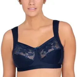 Miss Mary Lovely Lace Support Soft Bra BH Dunkelblau F 95 für Damen - Eleganter Soft-BH mit Spitzendetails, ideal für den Alltag. Gepolsterte Träger und Seitenstütze bieten optimalen Halt und Komfort.