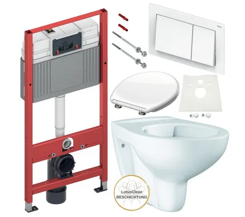TECE Vorwandelement WC TECE Spülkasten Grohe WC randlos Betätigungsplatte, Spar-Set