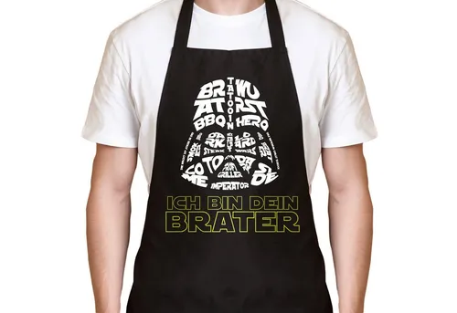 YORA Grillschürze für Männer lustig - Vatertagsgeschenk inkl. BBQ-Urkunde - lustige Geschenke zum Vatertag - Geschenkideen Papa & Opa (Ich bin Dein BRATER) (Brater)