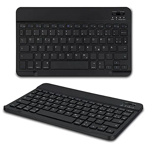NAUC Bluetooth Wireless Slim Tastatur Keyboard QWERTZ Layout Handy Tablet kabellos